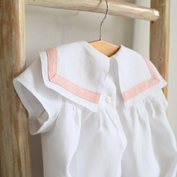 Pukatuka Sailor Dress/Romper White/Pink