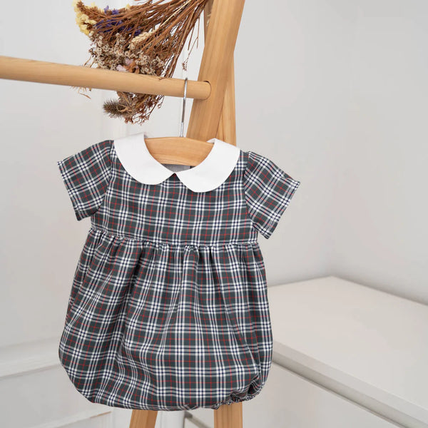 Pukatuka Boys Plaid Romper