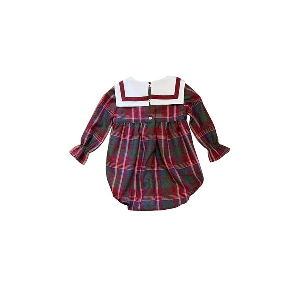 Pukatuka Clementine Tartan Sailor Romper
