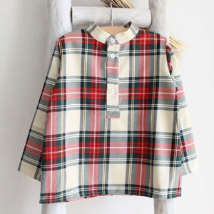 Pukatuka Holiday Plaid Mao Shirt