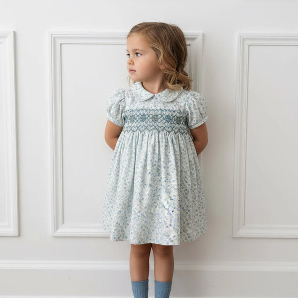 Pukatuka Blue Floral Embroidered Dress