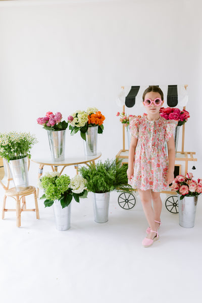 Pukatuka Pink Liberty Flutter Sleeve Dress