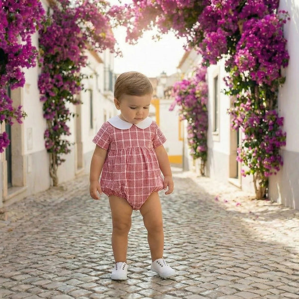 Pukatuka Red Check Romper