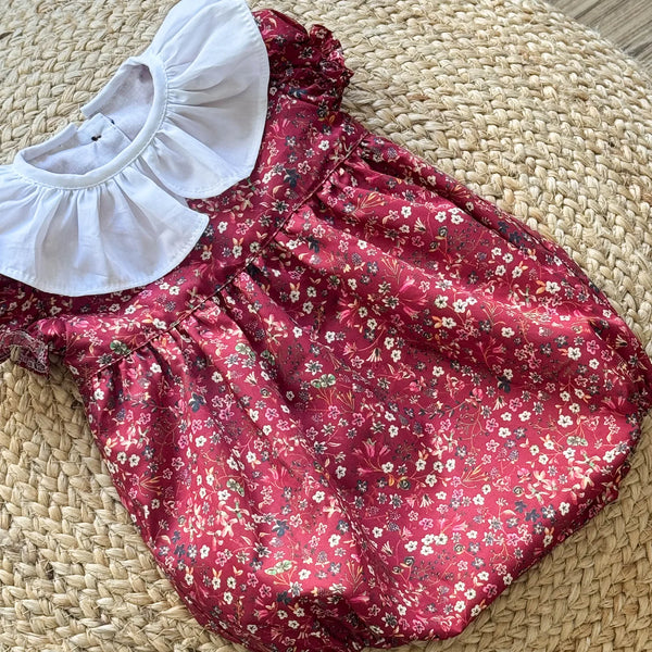 Pukatuka Liberty Burgundy Floral Romper