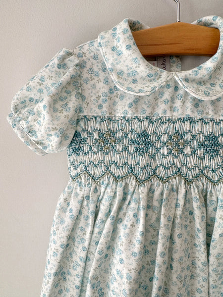 Pukatuka Blue Floral Embroidered Romper