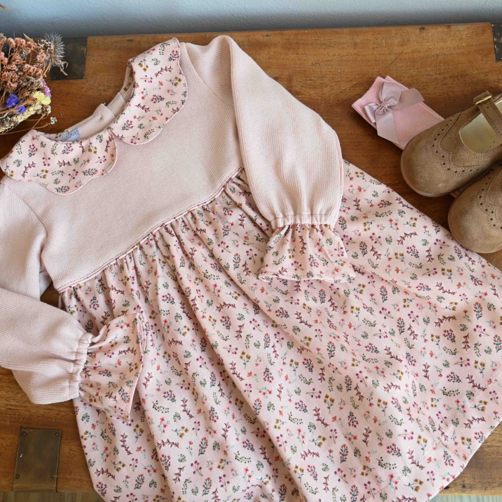 Pukatuka Knit & Floral Dress