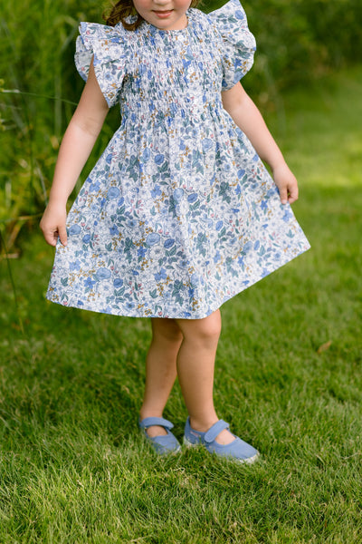 Pukatuka Blue Liberty Flutter Dress- Exclusive