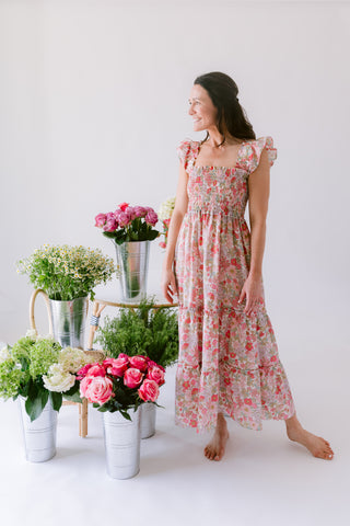 Pukatuka Pink Floral Mom Dress- Dear James Exclusive