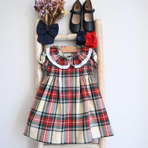 Pukatuka Holiday Plaid Short Sleeve Dress