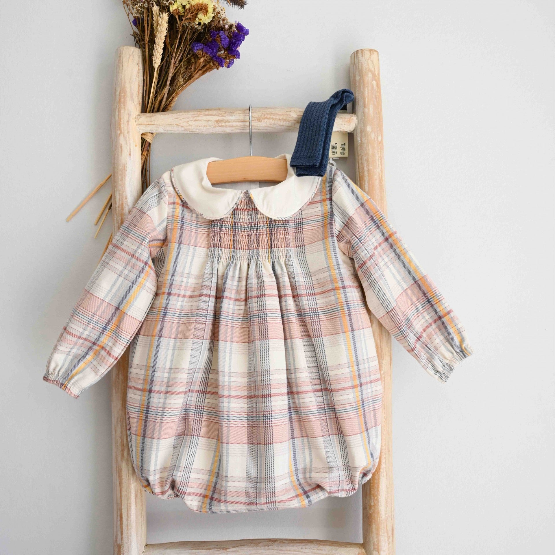 Pukatuka Boys Plaid Romper