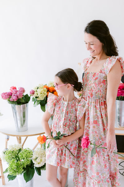 Pukatuka Pink Liberty Flutter Sleeve Dress