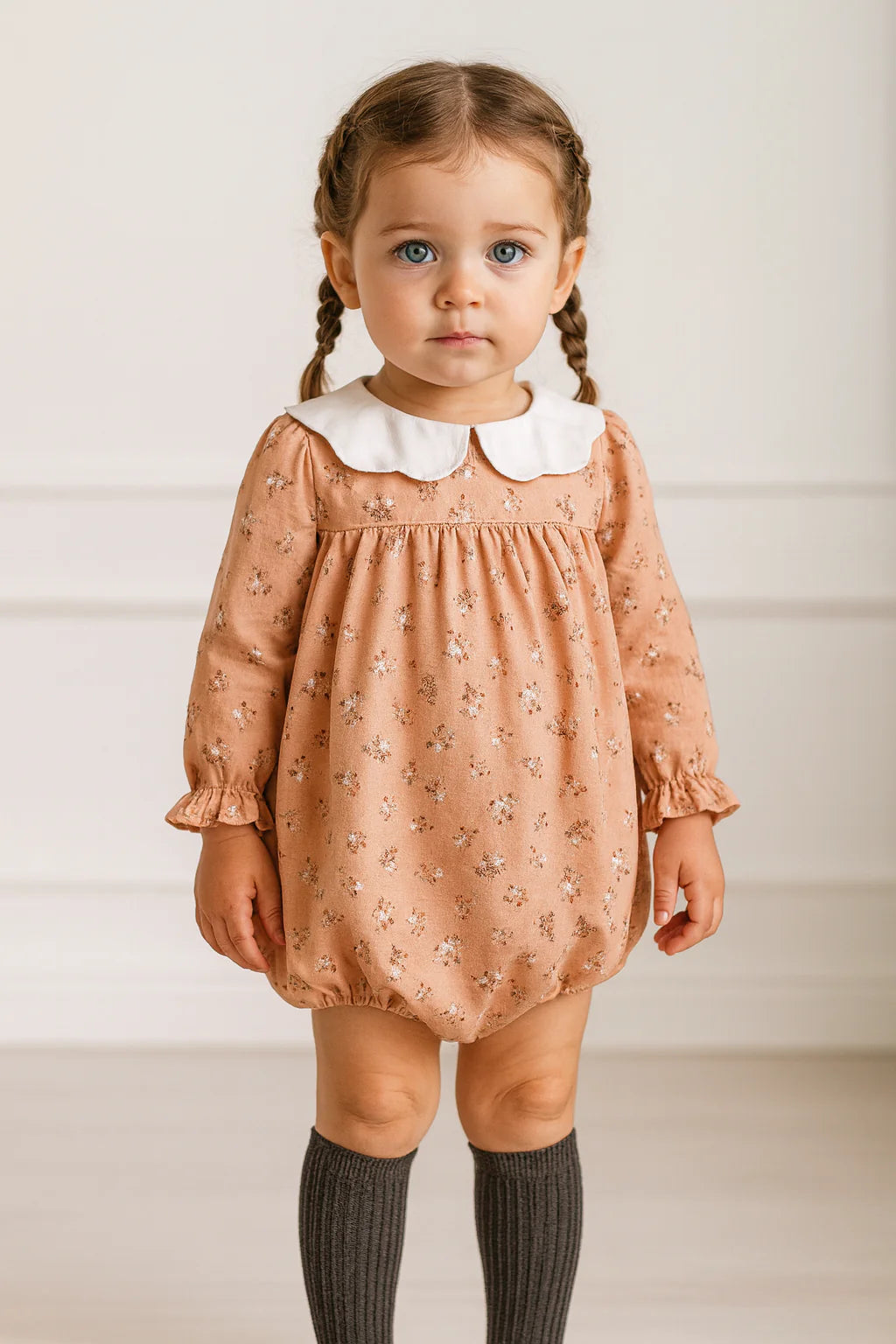 Pukatuka Floral Scallop Collar Romper