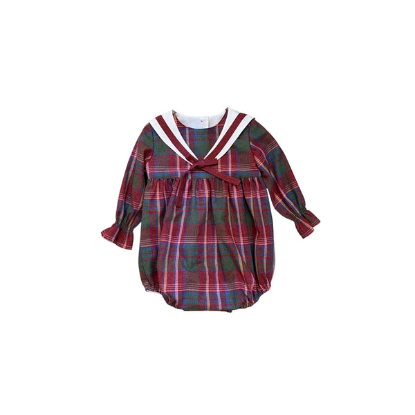 Pukatuka Clementine Tartan Sailor Romper