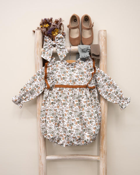 Pukatuka Brown Liberty Floral Romper