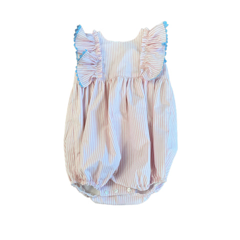 Love George Pink Stripe with Blue Ric Rac Bubble/Dress